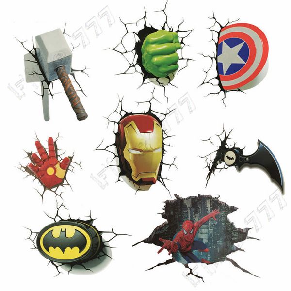 

Мстители 3D стерео автомобильная наклейка мультфильм комикс царапина аппликация