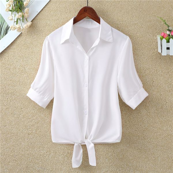 

summer white blouse fashion women's shirt short sleeve kimono loose women femme shirts casual beach blusas femininas
