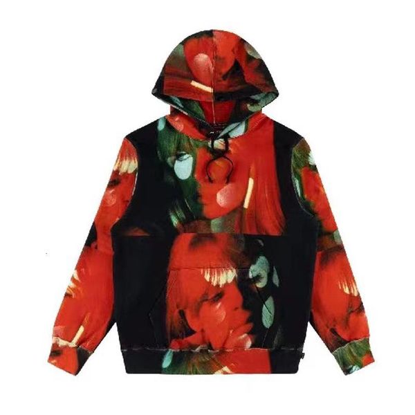 

19fw box logo the velvet underground hooded sweatshirt color matching hoodies men women street pullover sweater casual outwear hfymwy300, Black