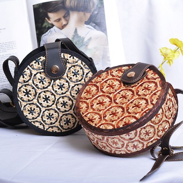 

солома сумки для женщин ручной работы сплетенный бич креста тела сумка bohemia сумки круглый соломы сумки женские летние rattan сумка