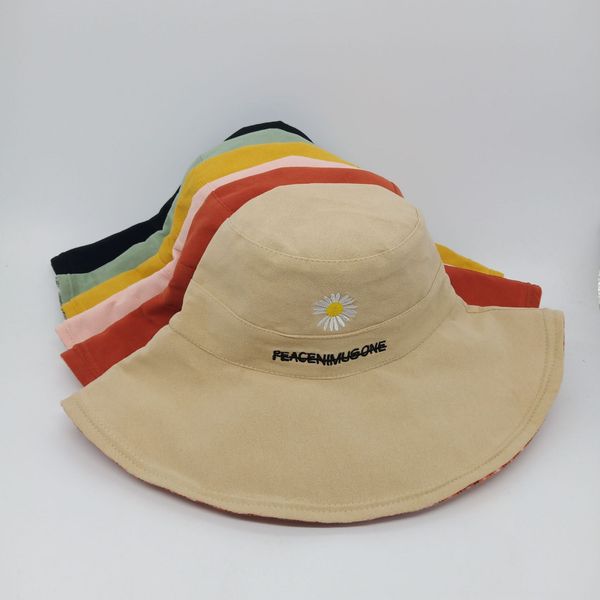 

sun bucket bucket sunscreen fisherman little daisy fisherman hat sunscreen big brim hat all-match, Blue;gray
