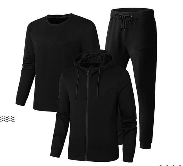 

2020 new 3pcs men sportswear tracksuit winter fleece warm suit sweatshirt+jacket+pant running jogger leisure fitness fast shipping, Gray