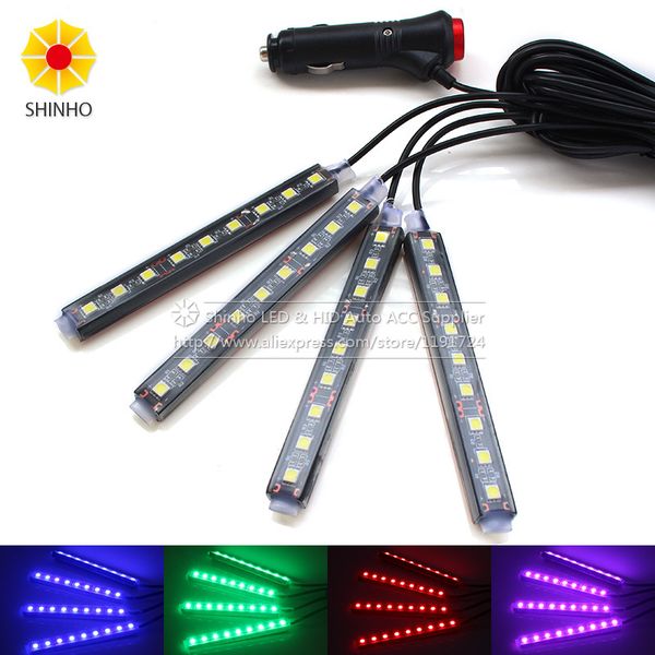 

4pcs car rgb and single color led drl light smd auto remote control decorative neon led strip atmosphere interior lights
