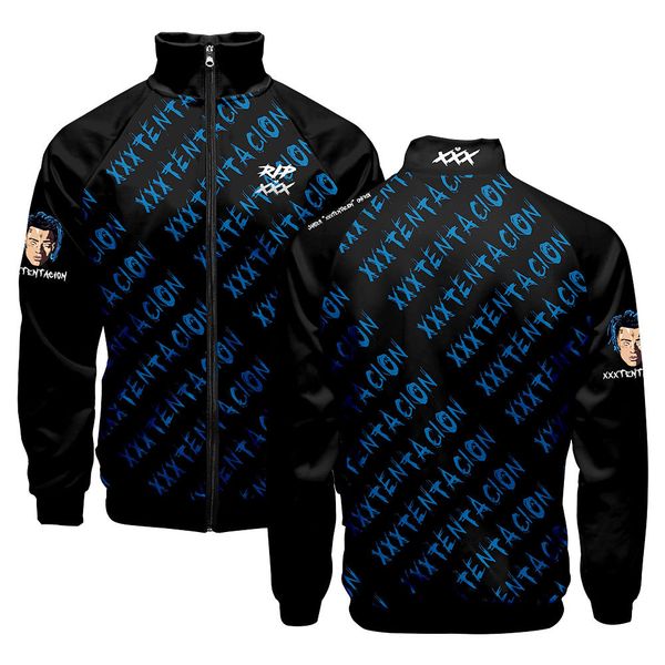 

stand collar 19ss xxxtentacion men hoodies teenager baseball letters designer sweatshirts spring autumn clothing pullovers, Black