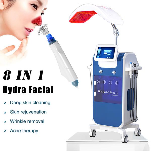 

vertical 8 in 1 diamond microdermabrasion water peel hydrafacial oxgen injector oxygen spray ultrasonic skin scrubber for spa salon use