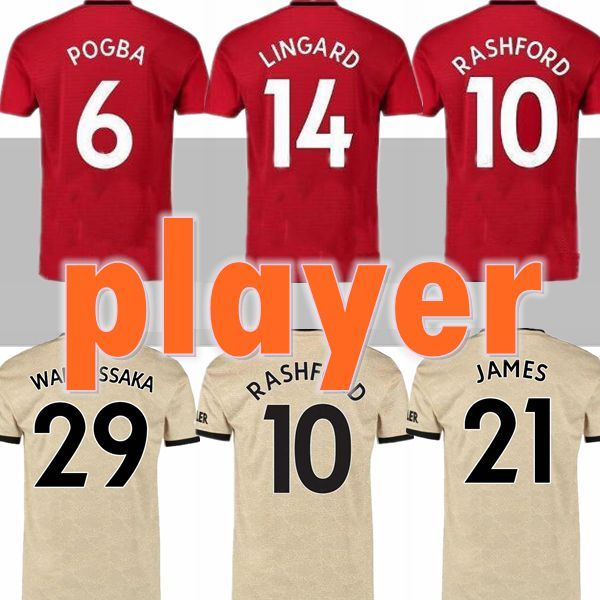 

player 2019 2020 pogba manchester home red away soccer jersey 19 20 third united alexis james fred rashford matic shirt red 2019 2020 shirt, Black;yellow