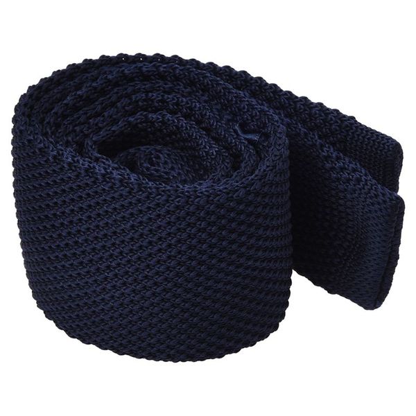 

men's fashion solid tie knit knitted tie pure color necktie narrow slim woven navy blue, Black;gray