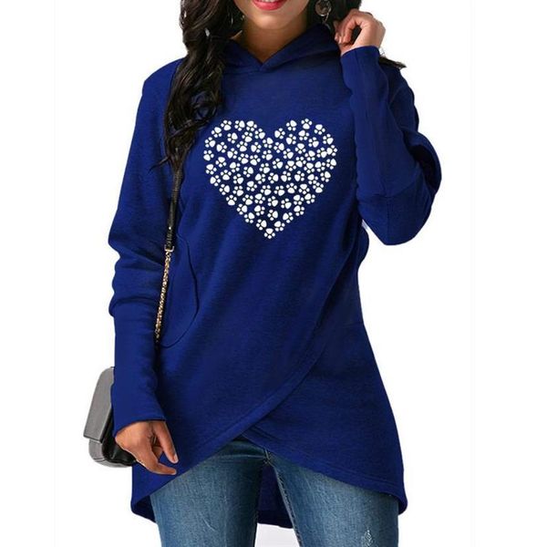 

hoodies for women split dog cat heart animal print hoodies women sweatshirts kawaii loose frauen youth cotton and for plus, Black