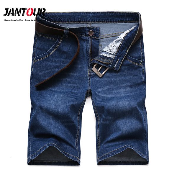 

summer brand stretch thin cotton denim jeans male short men knee length soft blue casual shorts big size40 42 44 46