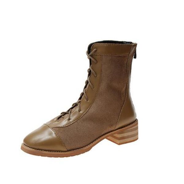 

hkgs new girls short boots single boots low heel slip fashion retro imitation leather patchwork casual walking children, Black