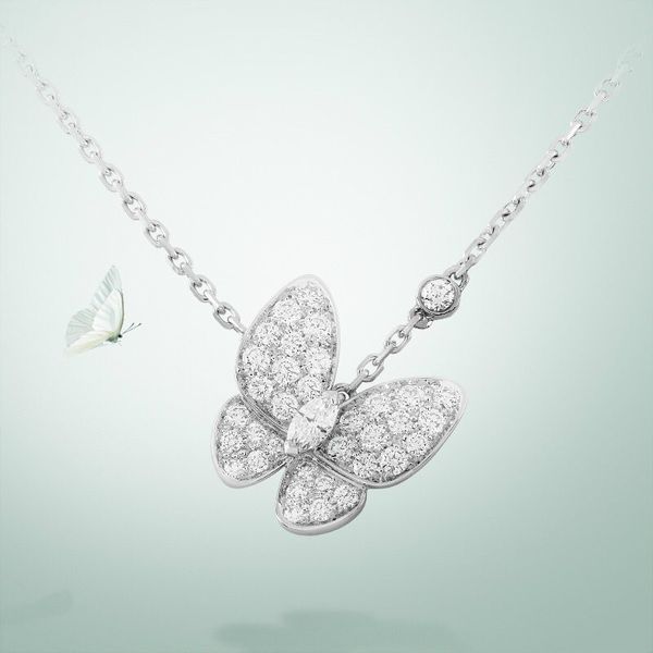 

s925 стерлингового серебра полный бриллиант бабочка ожерелье красивая бабочка бриллиантовое ожерелье превосходный бутик атмосфера элегантный, Silver