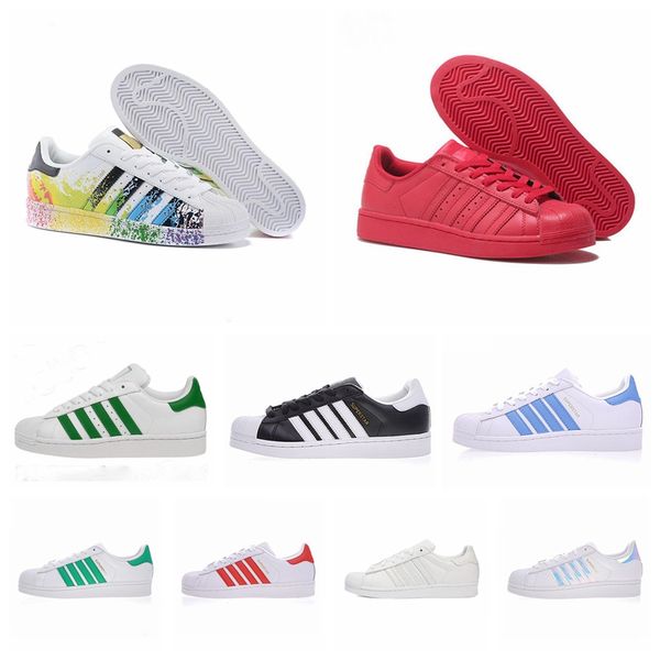 

2019 originals superstar white hologram iridescent junior superstars 80s pride sneakers super star women men sport casual shoes eur 36-44