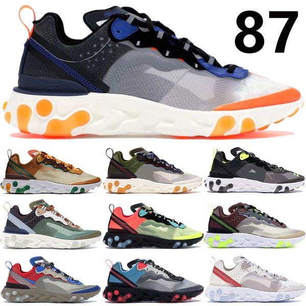 

react element 87 undercover mens running shoes anthracite black sail light bone volt racer pink fly mesh men women designer trainers