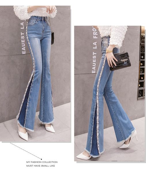 

deep blue women's tailored waist and hip princess jeans bk3062