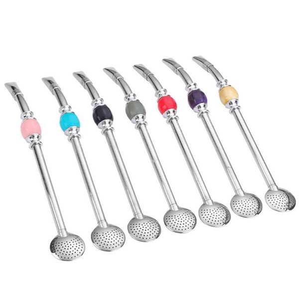 

drinking straw stainless steel colorful straw with cleaner brush drinkware