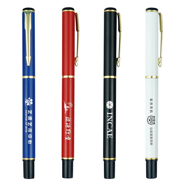 

5pcs metal pen gel pen 0.5mm black water signature business lettering corporate water student