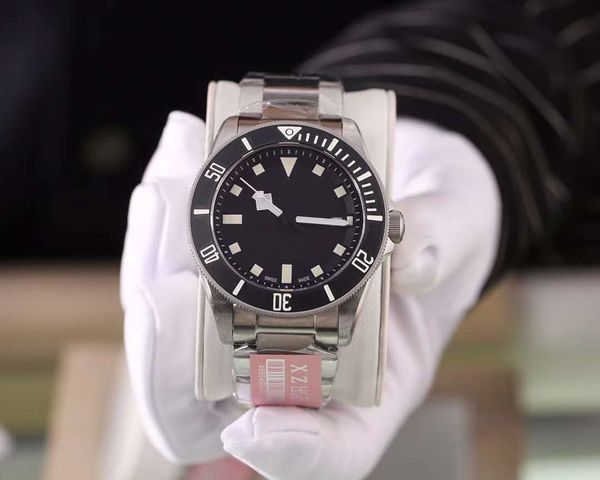 

luxury diving men's watch blue luminous 316 stainless steel strap hong kong pearl mechanical movement sapphire crystal mirror 40mm, Slivery;brown
