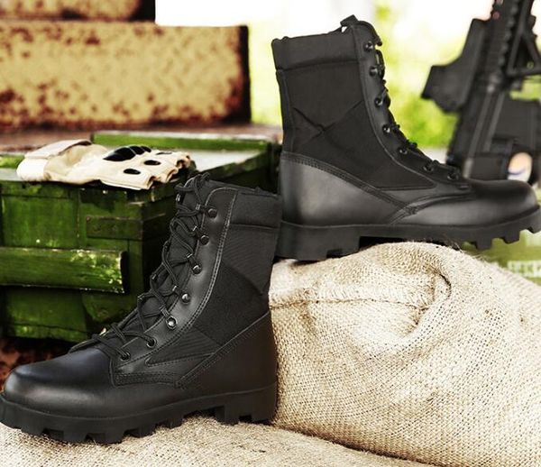 Couro Masculino Anti Pelúcia Respirável Sapatos de Alpinismo 2019 Exército Melhores Sneakers Botas Altas Botas de Choque Treinamento Sneakers Yakuda Local Online Loja 2021