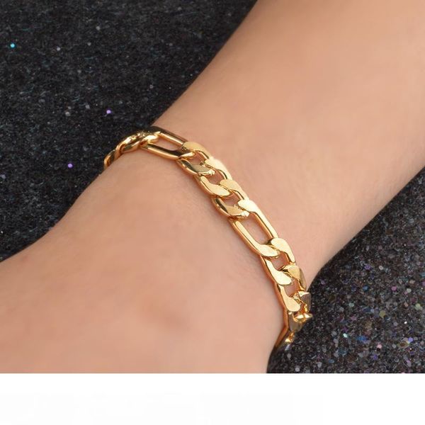 

gold bracelet men 3:1nk chic bracelet explosion models 18k gold plating copper jewelry electroplating figaro 8mm mens bracelets, Silver