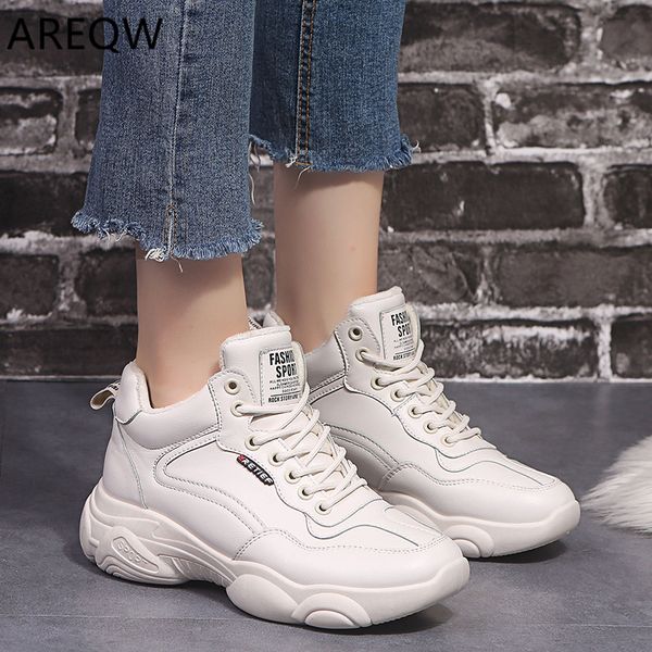 

2020 autumn winter women's vulcanize shoes flat bottom increased cotton boots women's high-sneakers casual shoes student, Black