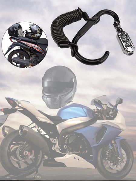 

helmet password lock motorcycle cable anti-theft rope bicycle mountain bike disc brake elastic rope heavy duty black lock