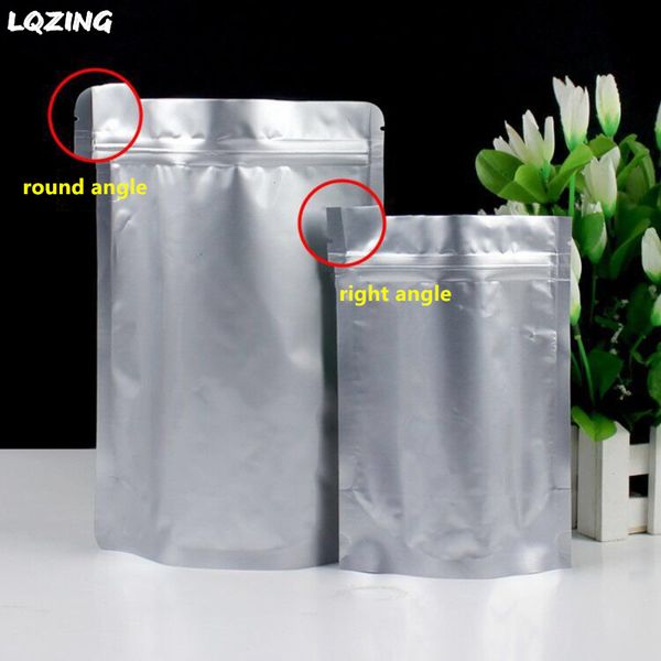 

reusable silver foil self seal zipper packing snack bags, nut pouches candy stand up wrap bag storage sample mylar package