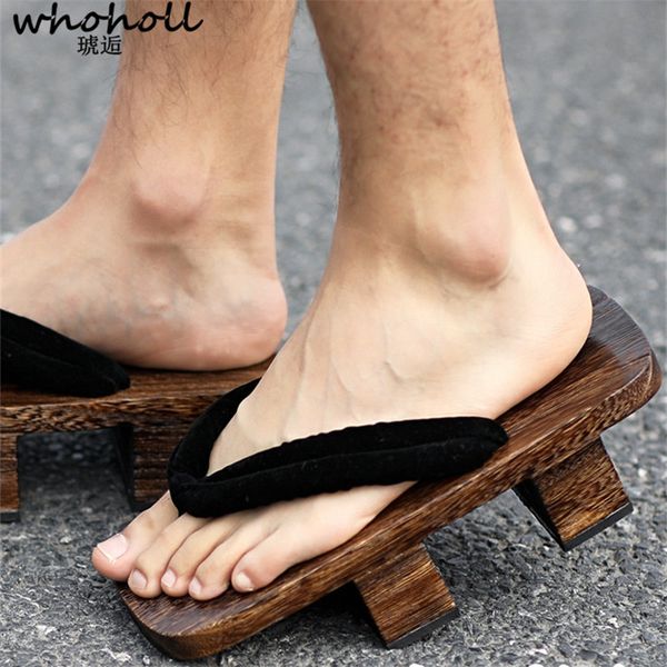 Whoholl Geta Japanese Geta Man Sandals Wooden Clogs Two Tooth