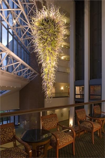 

100% mouth blown ce ul borosilicate murano glass dale chihuly art big chandelier for hall lobby villa bar simple modern hanging light