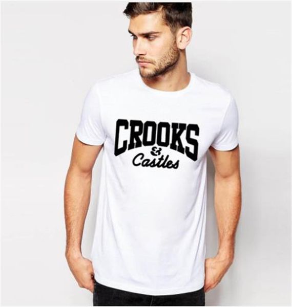 

Crooks Mens Summer Designer Letter Print Tshirts Crew Neck Short Sleeve Solid Color Fashion Casual Homme Tees Loose Clothing