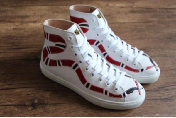 

new6 latest2 designer high-mens casual shoes genuine leather metal tiger snake angry cat sneaker for men, Black