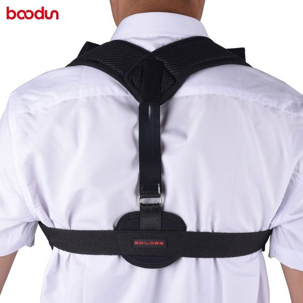 

adults men women posture corrector back brace support belt adjustable clavicle spine back shoulder lumbar posture correction, Black;blue