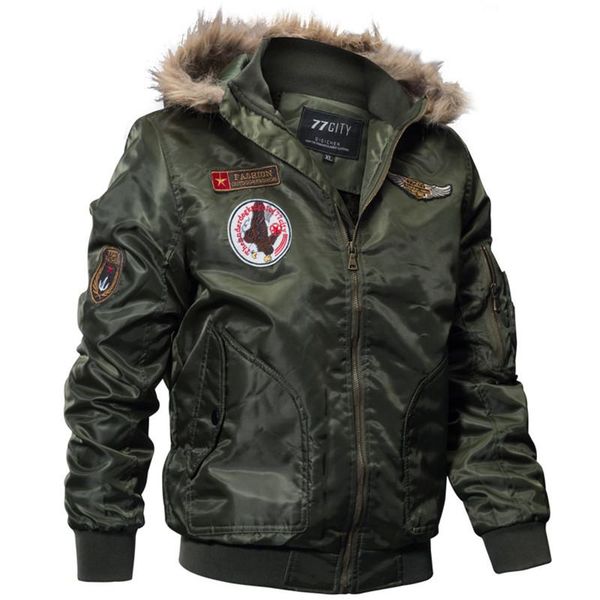 

designer jacket casual army ma1 pilot mens jackets with 77 city printed autumn winter bomber flight jacket male hooded coats cool m-4xl, Black;brown