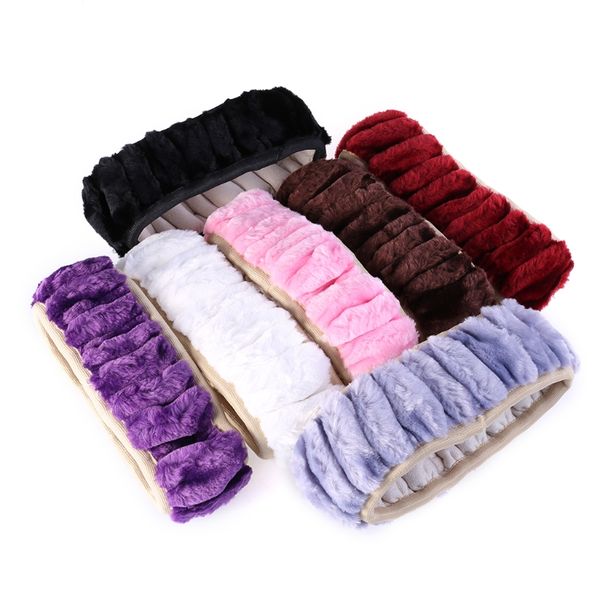 

new winter warm thick plush steering wheel cover handbrake gear covers set
