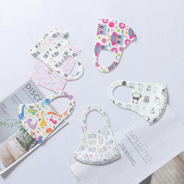 

2016 dhl animated movies 2018 face mask for kids tapabocas para ninos cubreboca cotton ice silk summer cartoon masque tissu vs, Black
