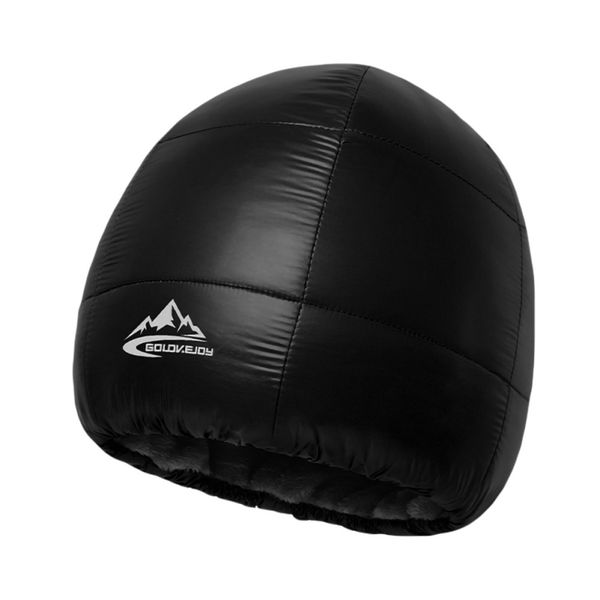 

winter ear-cap waterproof down skull beanie warm hat for cycling ski hiking camping windproof thermal fleece lined, Black;white