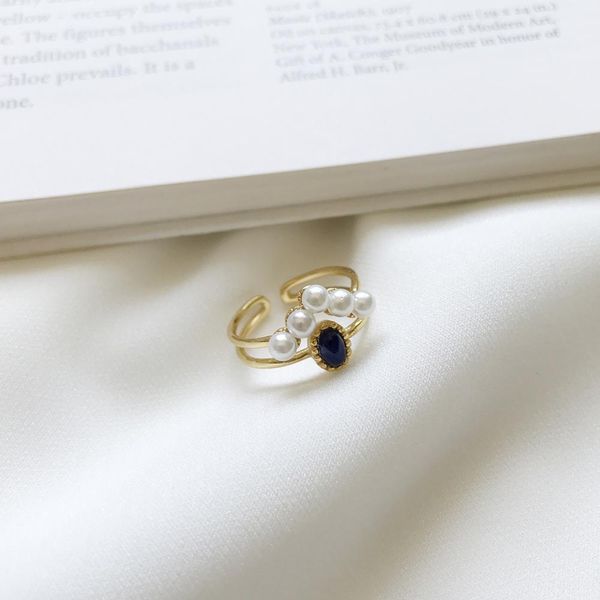 

rings for women minimalist fine jewelry pearl ring, Slivery;golden