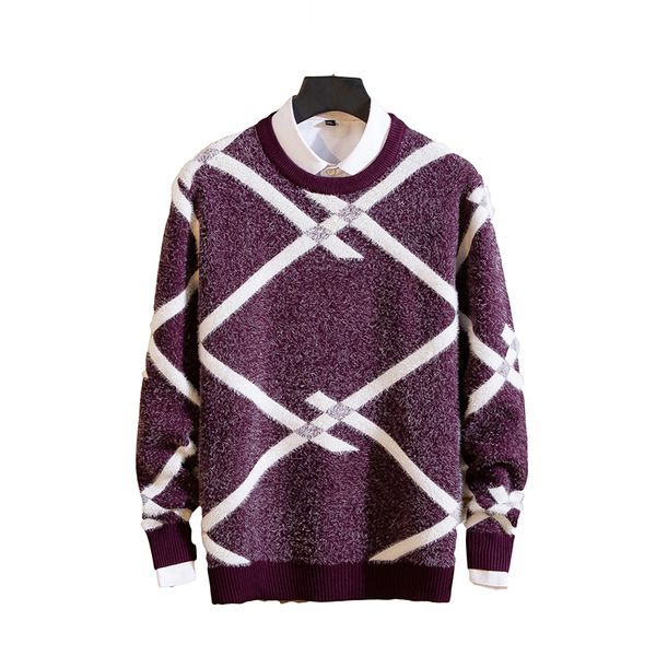 

new men's sweater autumn winter new casual christmas sweater man plush pattern thicken knitted pullovers fashion slim fit male, White;black