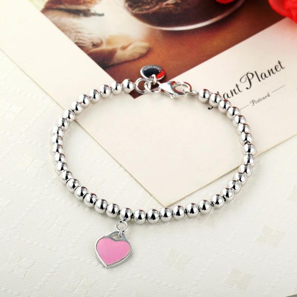 

agood fashion jewelry accessories for women beads bracelet with green pink heart love shape, Black