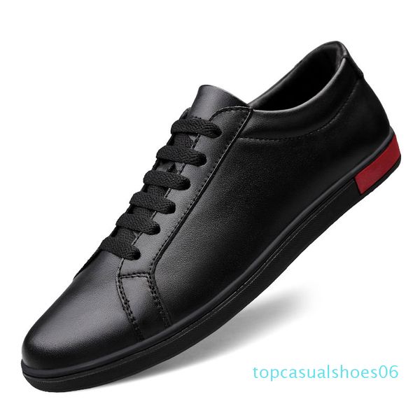 

clax men leather shoes spring autumn fashion casual footwear male designer walking shoe leather sneakers chaussure homme t6, Black