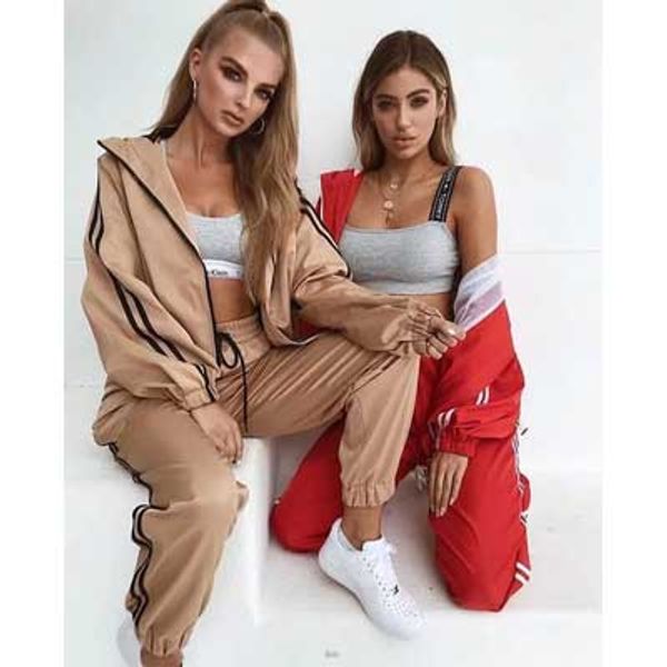 

womens designer tracksuits cardigan sports suit loose side leggings harem pants + short hooded casual sports suit 2020 new high quality, White