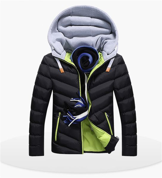 

winter designer down jacket mens cotton padded outerwear youth mens thickened down collar winter warm males clothing, Black