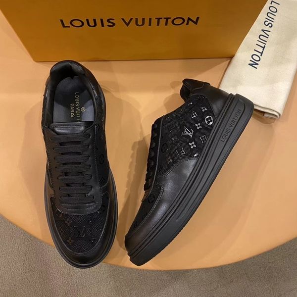 

louis vuitton 2020 d6 новая мода повседневная мужская обувь, высокое качество удобная обувь люкс кожаные кроссовки оригинальная коробка для, Black