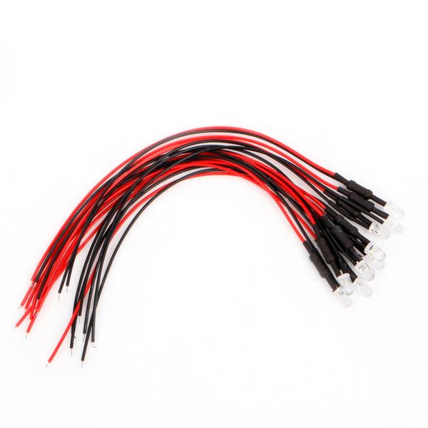 

10pcs dc 24v 18cm 5mm pre wired led lamp light bulb emitting diode