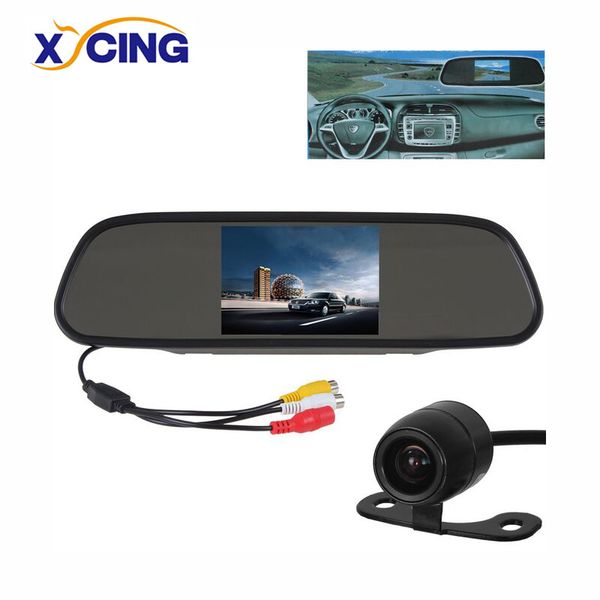 

xycing 5 inch tft lcd color monitor car rear view mirror monitor rvc-215 + 18mm color auto car rearview reverse camera e300