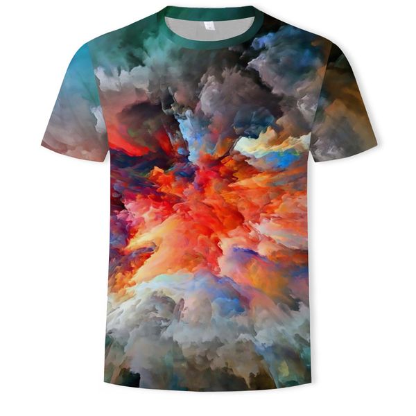 

mens designer summer color ink-jet digital 3d printing short-sleeved t-shirt clothing, White;black