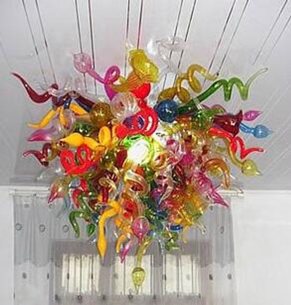 

zhongshan lighting colorful art chandeliers lamp e14 led light source hand blown glass crystal chandelier for l
