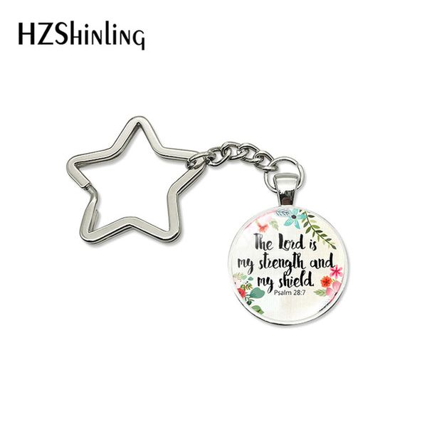 

fashion bible verse star key chains inspiration quote glass cabochon handmade bag car holder women men fashion accessories, Silver