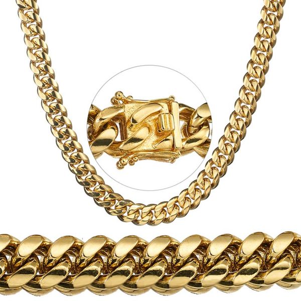 

heavy cuban-style necklace man woman miami stainless steel chain attractive men's jewelry high reflective beautiful friend gift, Silver