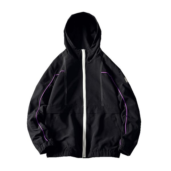 

autumn men's coat large size port wind tooling jacket japanese student casual hooded jacket, Black;brown