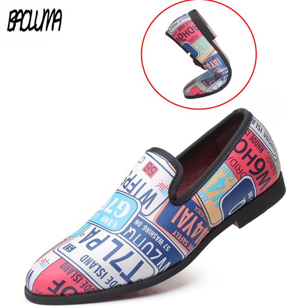 

2019 man shoes colorful man formal shoes fashion nightclub party large size designer business loafers male driving, Black